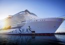 Cae pasarela del Wonder of the Seas al dejar Perfect Day at CocoCay