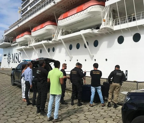 Pareja es detenida intentando llevar 28 kilos de cocaína en un crucero que llegó al Puerto de Ilhéus