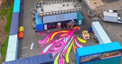 Con arte callejero reciben primer crucero de la temporada en Port Saint John
