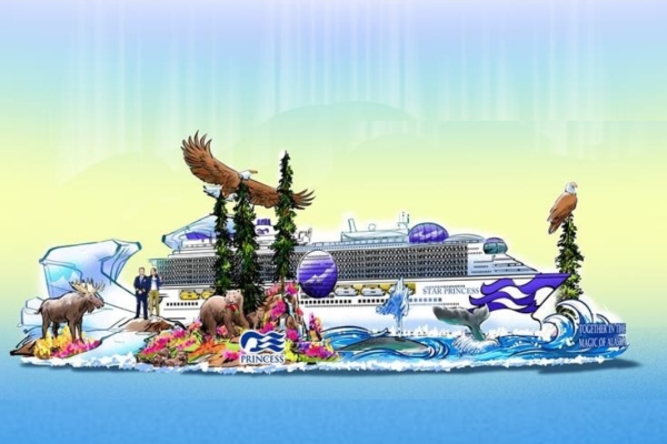 Princess Cruises presenta carro que recorrerá Colorado Boulevard en Desfile de las Rosas