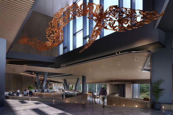 Silversea devela imágenes de espacios públicos de futuro hotel en Puerto Williams