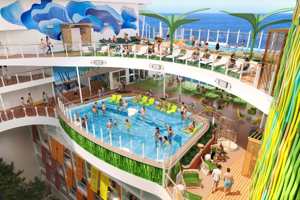 Royal Caribbean detalla piscinas y aventuras al aire libre en próximo barco